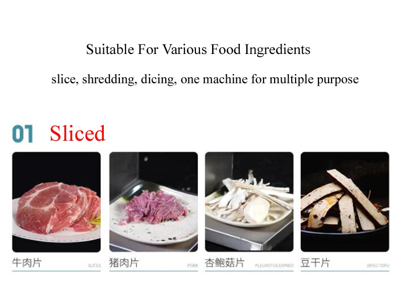 Desktop Meat Slicer For Fresh Meat Slicing Shredding Dicing Detachable Blade Electric Meat Cutting Machine