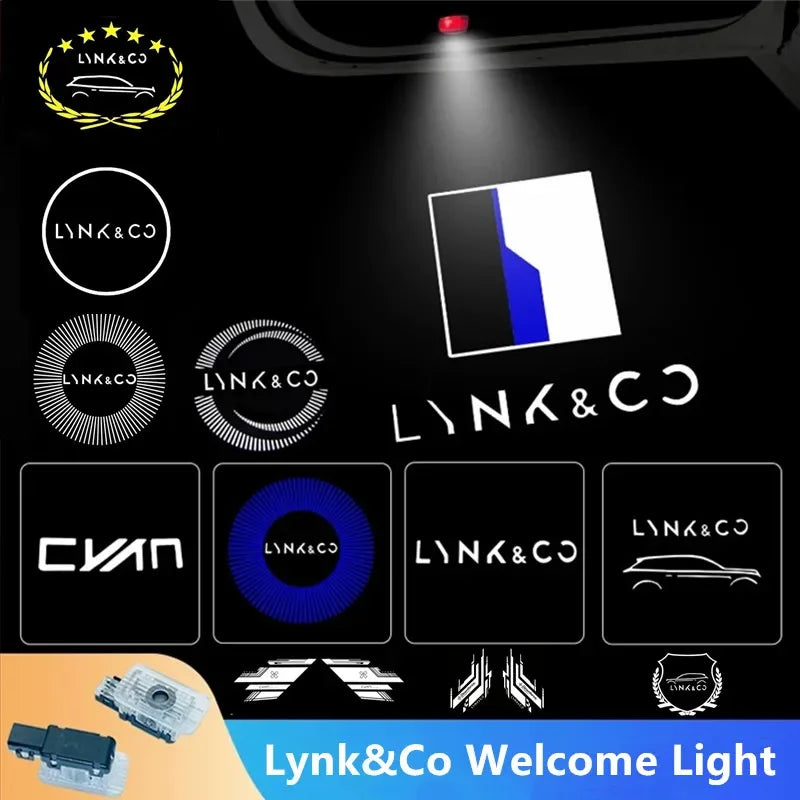 2pcs Led Car Door Welcome Logo Light for Lynk&Co 01 02 03 05 09 2017-2024 Auto Laser Projector Ghost Shadow Lamps