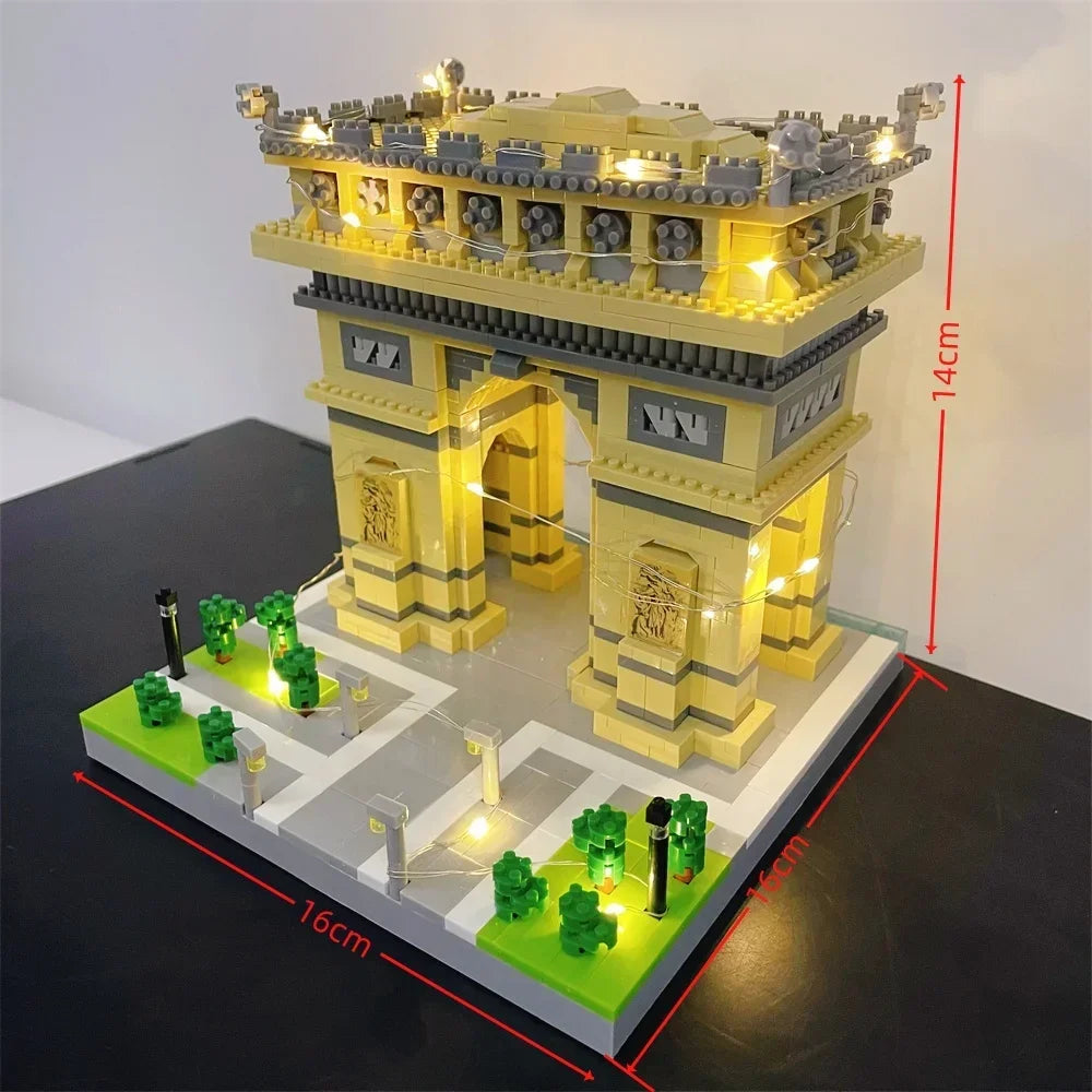 Knew Built Exquisite Paris Eiffel Tower Micro Mini Building Blocks Toys Set: LED Illuminated, Perfect Gift Illuminate Your World