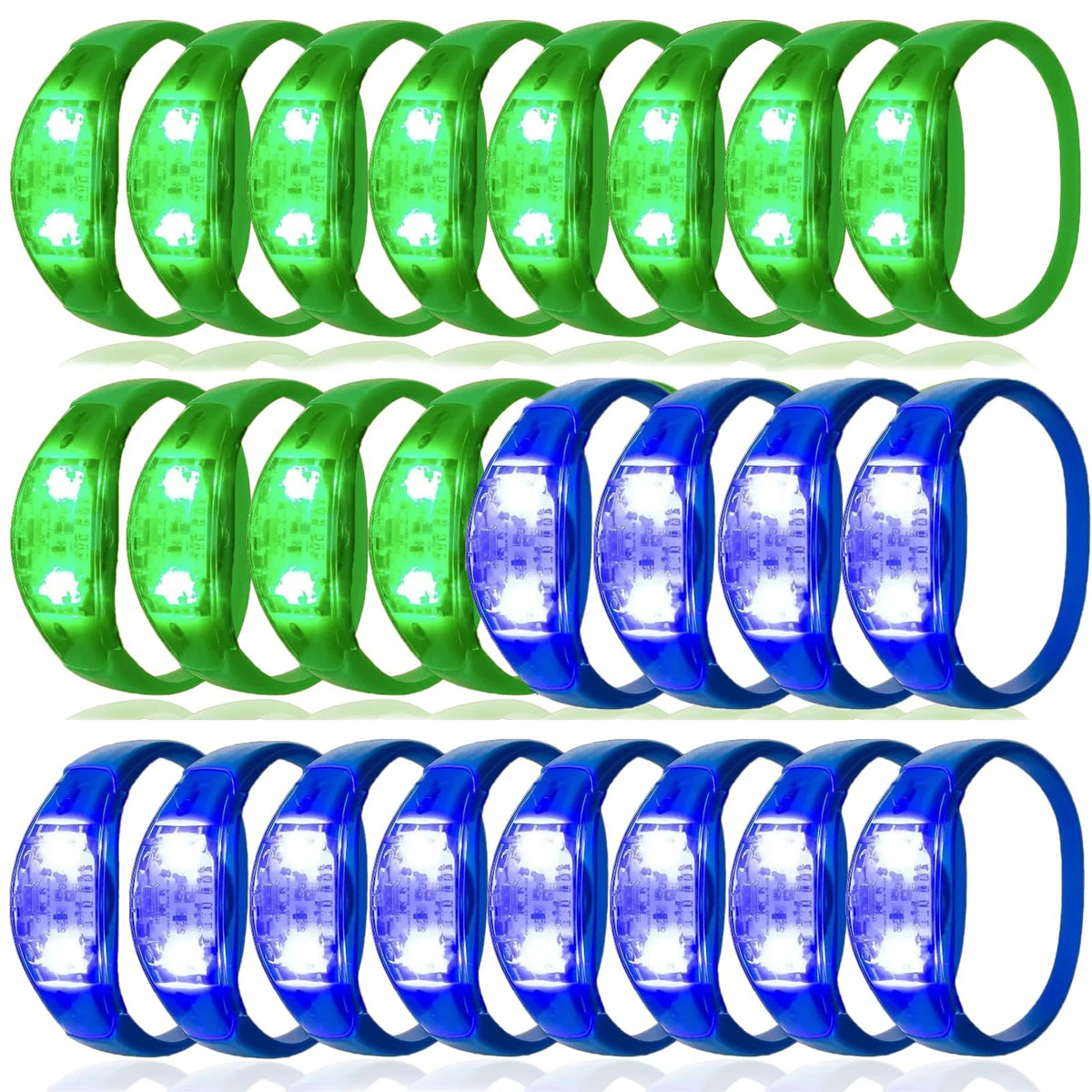 10-300PC LED Glow Bracelets Sound Activated Flashing Light Up Bracelet Luminous Bracelet for New Years Eve Music Control Concert