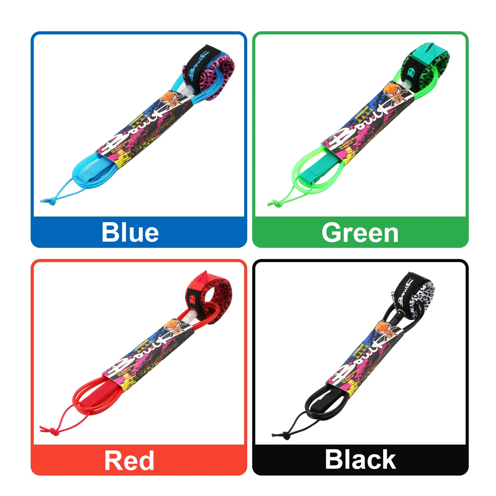 Surf Leash 7mm Thick 6ft/8ft Straight Surfboard Leash SUP Leg Rope 7mm Thick TPU Cord Sup Leash