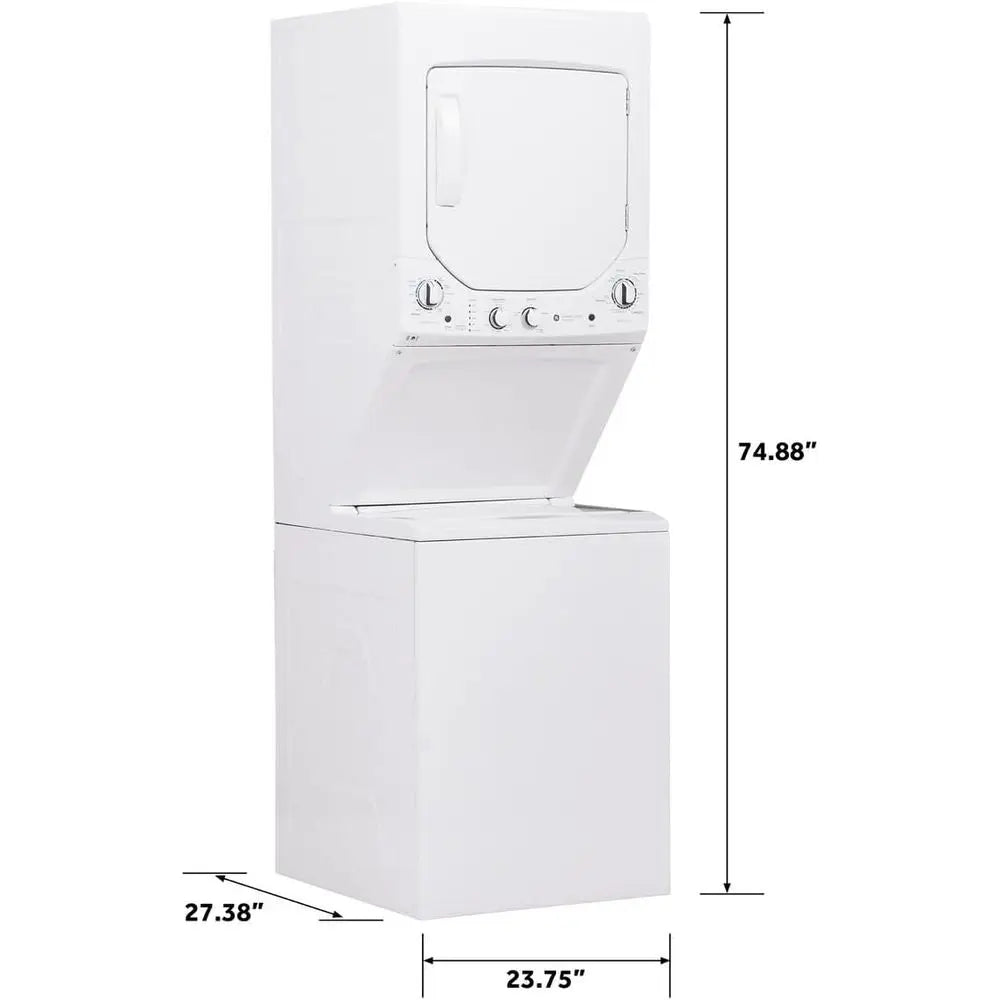 24-Inch Compact Laundry Center: 2.3 Cu. Ft. Washer & 4.4 Cu. Ft. Dryer in White