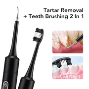 Electric Dental Scaler with Teeth Brush Head Calculus Tartar Remover Vibration Teeth Plaque Cleaner Oral Care Improve Odor