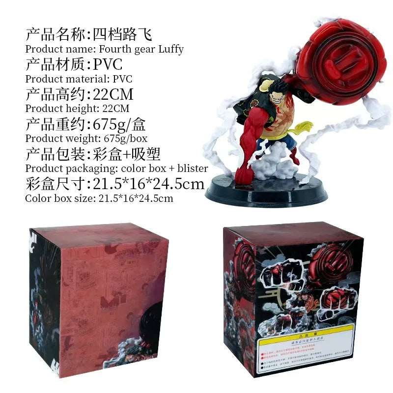 One Piece Monkey D Luffy Gear 4 Kong Gun GK Figure Anime Model Statue Collectible Toy Gift for Boys