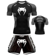 Free fighting and Boxing MuayThai Shirt shorts set Venom UFC Sets Quick-Drying Breathable Polyester Training T-Shirt Shorts set