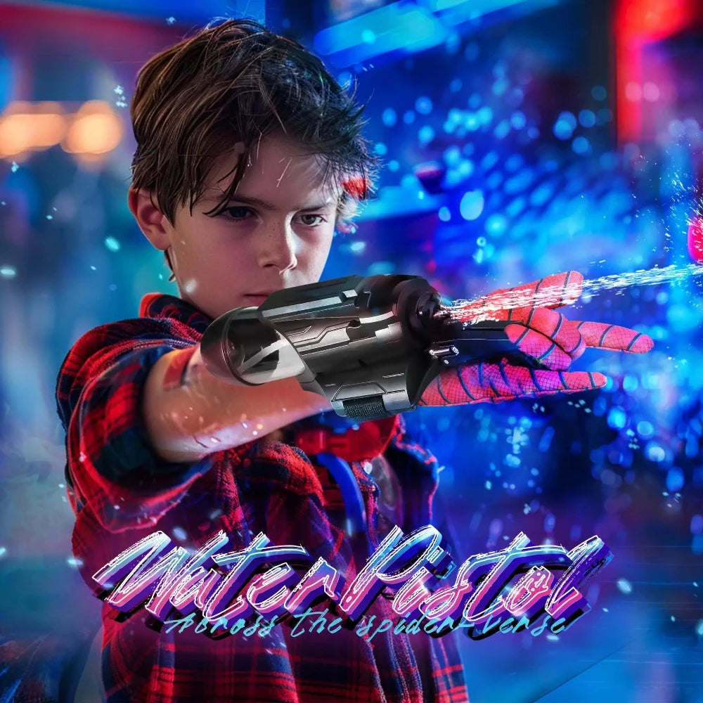 Spider Wrist Press Water Gun Summer Shooting Water Toy Plastic with Gloves Christmas Gift for Children Cosplay Props Games