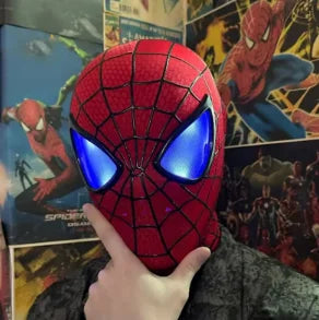 In Stock Miles Spider-Man 1:1 Scale Electronic Mask With Moving Glowing Eyes Ring Control Cosplay Toy Gift For Boys Gift
