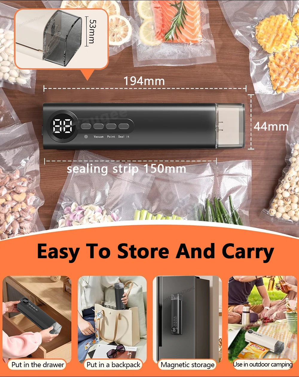 Food Vacuum Sealer Vacuum Packaging Machine Automatic Household Plastic Bag Sealer Food Vacuum Sealing Machine with Sealing Bags