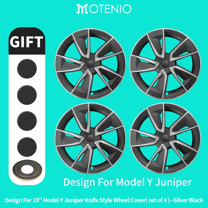 4PCS for Tesla Model Y 2025-2026 Juniper 19 Inch Smooth Style Hubcap Hub Cap Full Rim Cover Replacement Wheel Cap Accessories