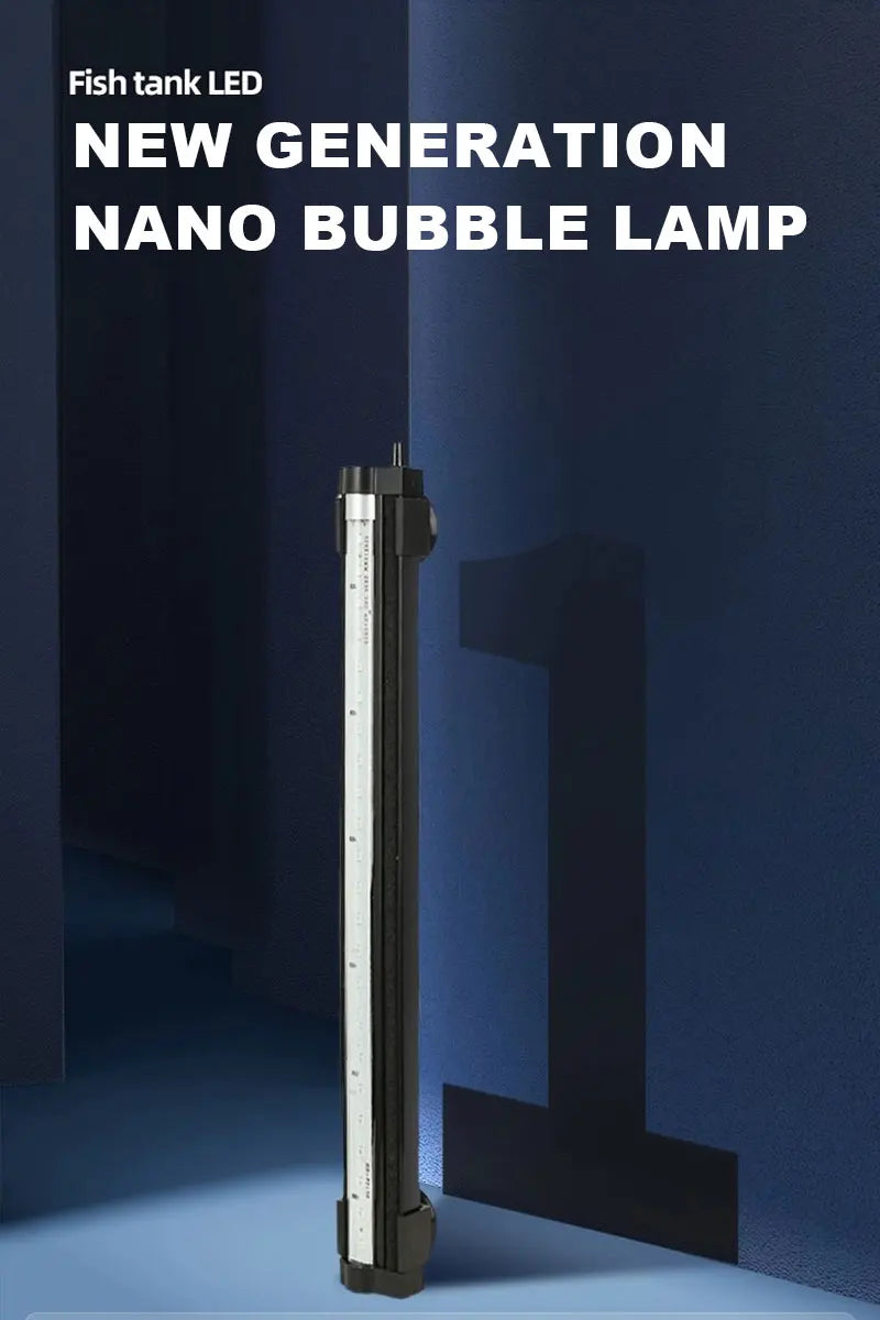 Fish Tank 46cm Colorful Slow Flash Submersible Light Aquarium Waterfall Bubble LED Light Automatic Color-changing Ambient Lamp
