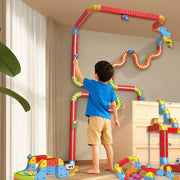 Magic Electronic Train Rail Cube Toys for Kids DIY Assembly Railway Track Car Building Block Set Educational Toy Christmas Gifts