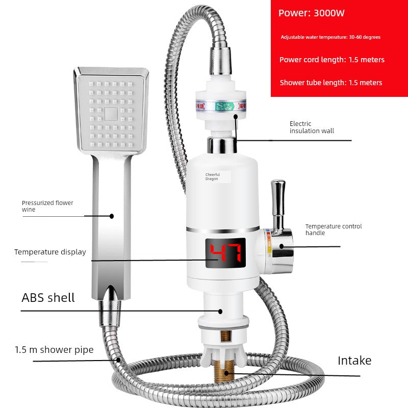 Happy Dragon Egg Hot Faucet Shower Bath Fast Heating Instant Water Heater Faucet Hot and Cold Dual-Purpose Electric Water Heater