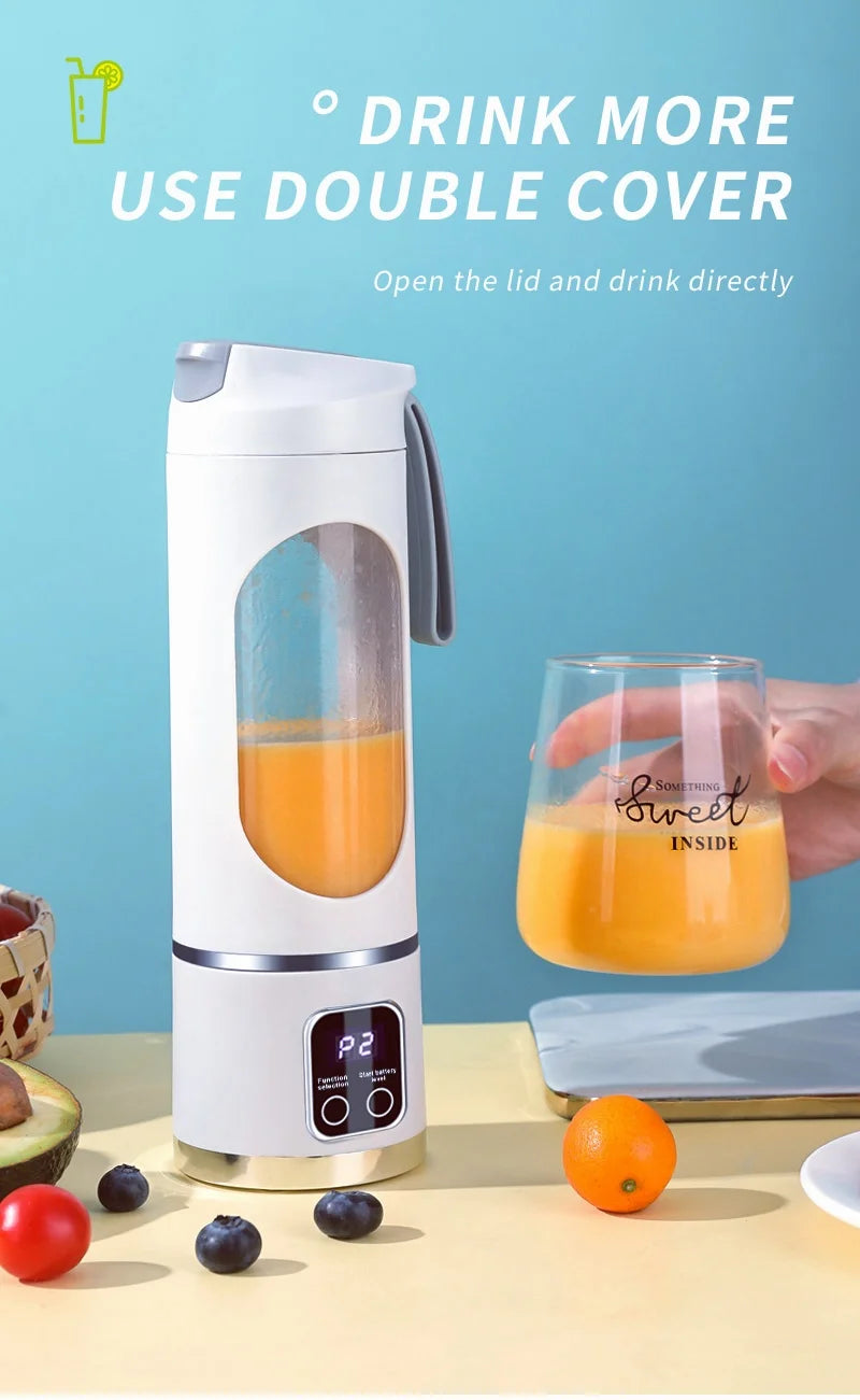 8-blade USB charging, smoothie, kitchen ingredient processor, portable juicer, 3-speed adjustable multi-function mixer juicer