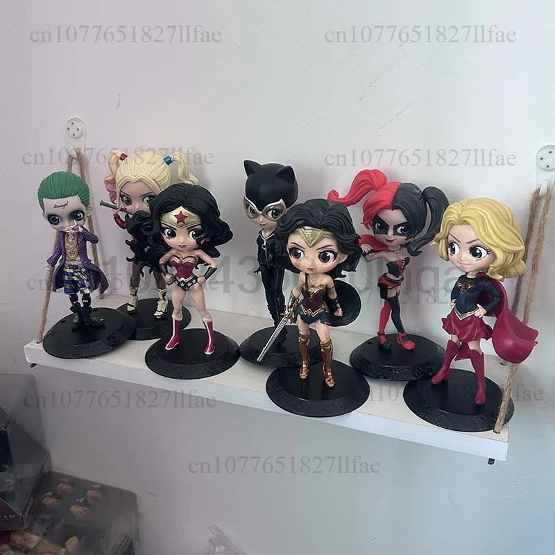 Qposket Harley Quinn Joker Cat Women Wonder Women Action Figure Toys Gift Doll Cake Decoration Birhtday Present For Children