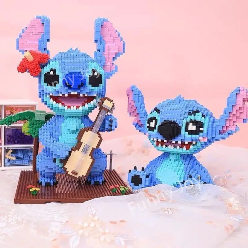 Funny Anime Figure Interstellar Stitch Blocks Small Particles Building Blocks Assembled Puzzle Block Toy Children Christmas Gift
