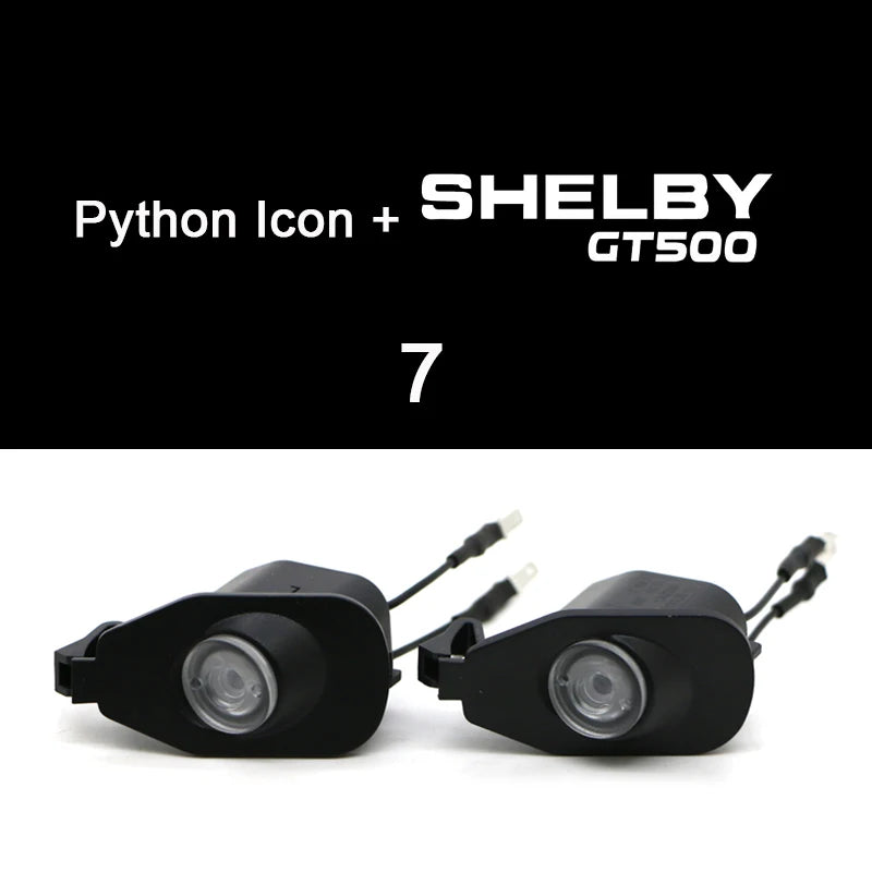 For Ford Mustang 2013-2022 Side Rearview Mirror Welcome Icon Lights HD LED Projector Ghost Shadow Lamp Modification Never Fade