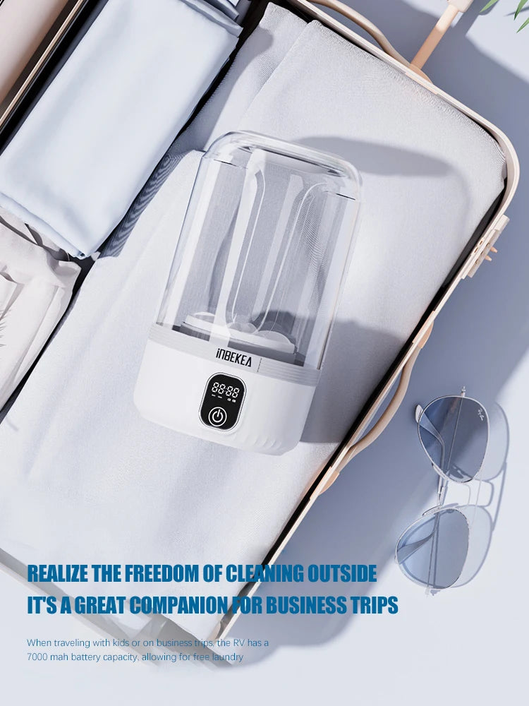 2025 wireless mini digital washing machine, rechargeable portable intelligent small underwear and sock specific washing cup 1.5L