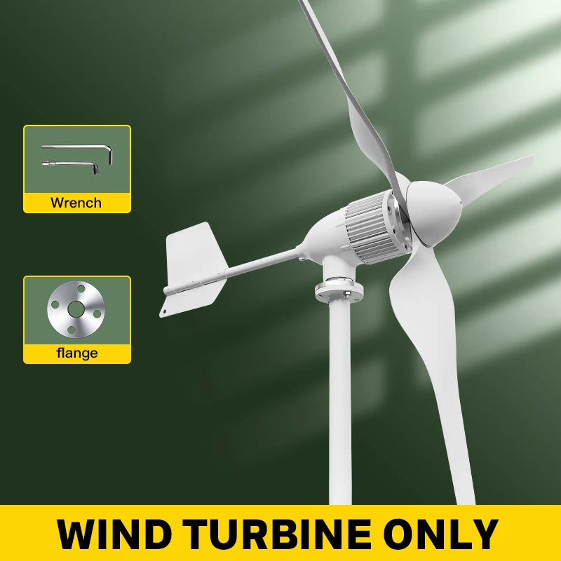 2KW 5KW Horizontal Axis Wind Turbine 12V 24V 48V 96V Wind Generator CE Certified Free Energy Low Speed Off Grid for Home Use