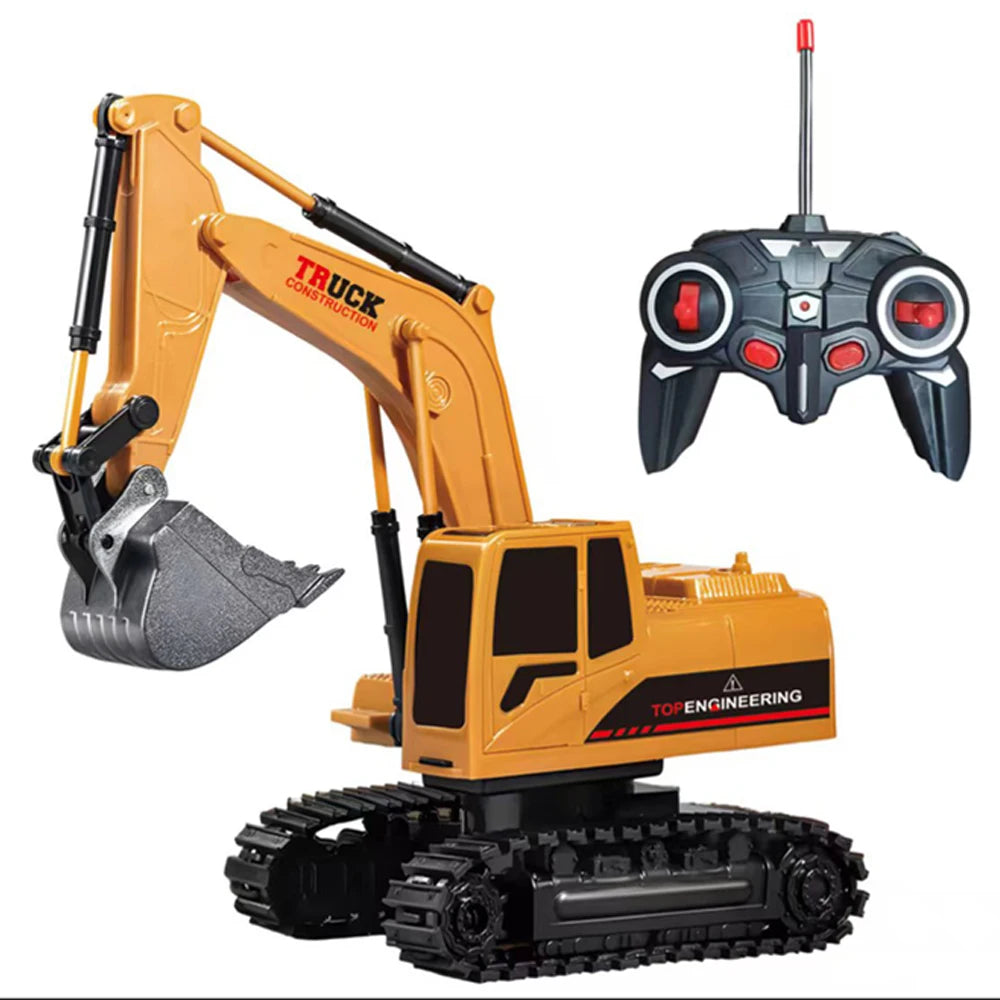 Children's Alloy Remote Control Excavator Toy Remote Control Excavator 6-Channel Electric Engineering Vehicle Toy Christmas Gift