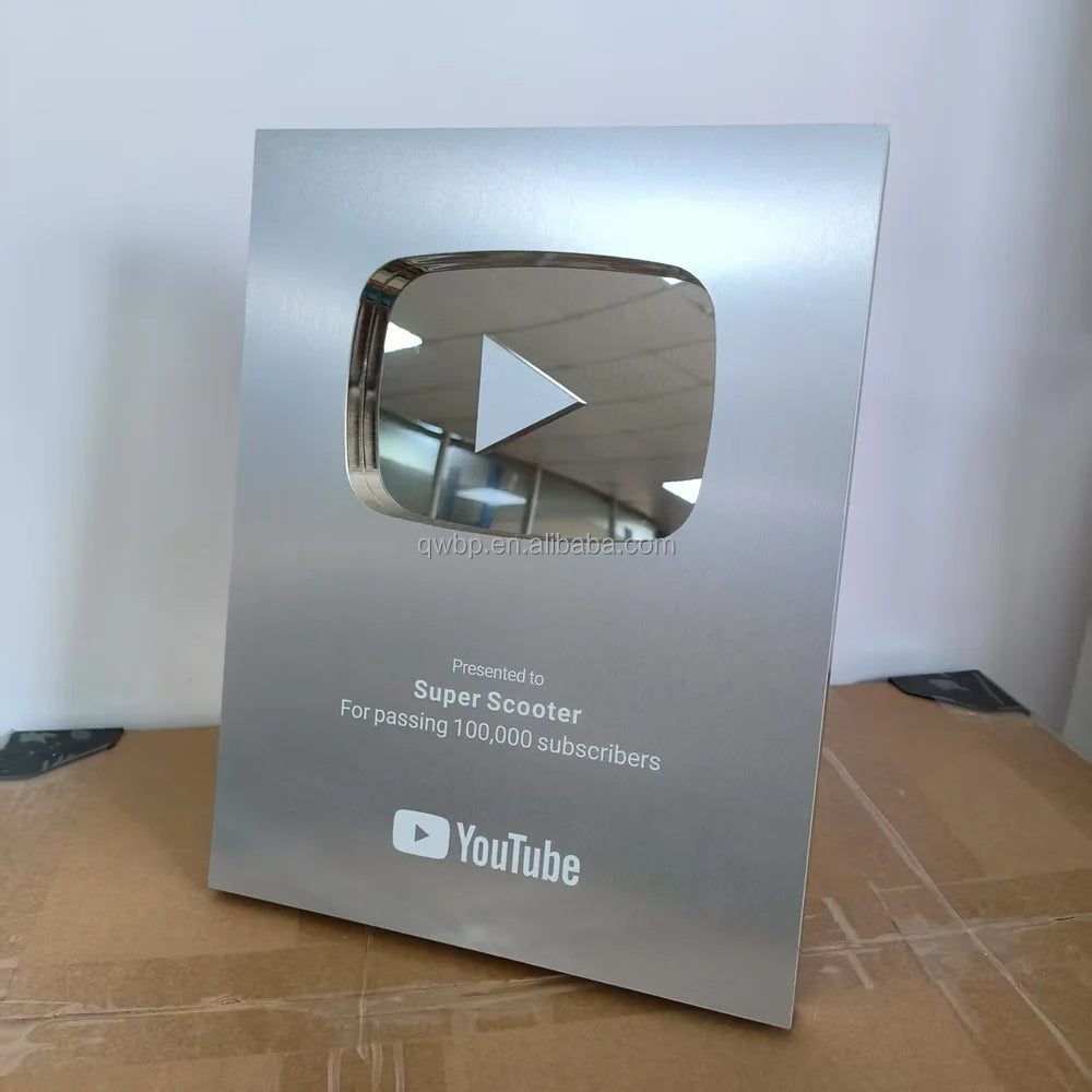 Blank YouTube Creator Award , YouTube Play Button Award, YouTube Award Plaque Wholesale