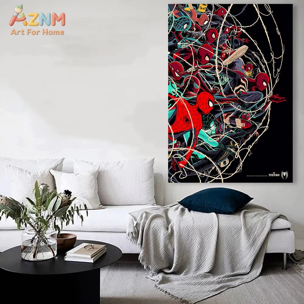 Marvel Movie SpiderMan Wall Art Posters Superhero Video Game Home Decor Canvas Painting Children Room Mural Print Picture