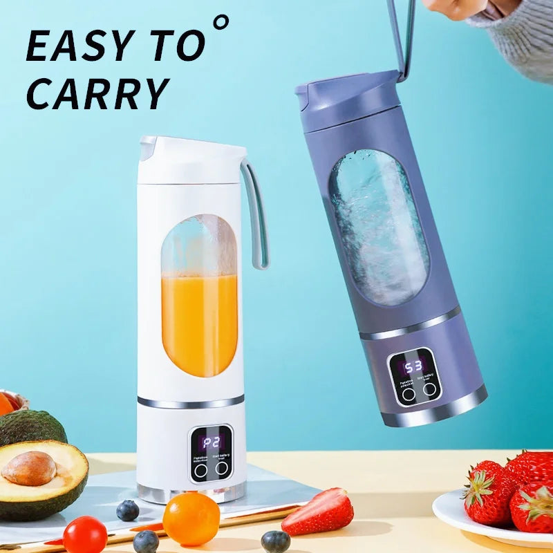 8-blade USB charging, smoothie, kitchen ingredient processor, portable juicer, 3-speed adjustable multi-function mixer juicer