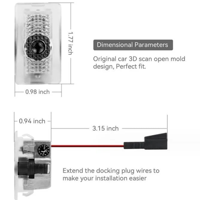 2/4pcs Car Door LED Logo Projector  lights HD Welcome Light 3D Laser Ghost Shadow Light for Tesla Model Y 3 S X car Accessory