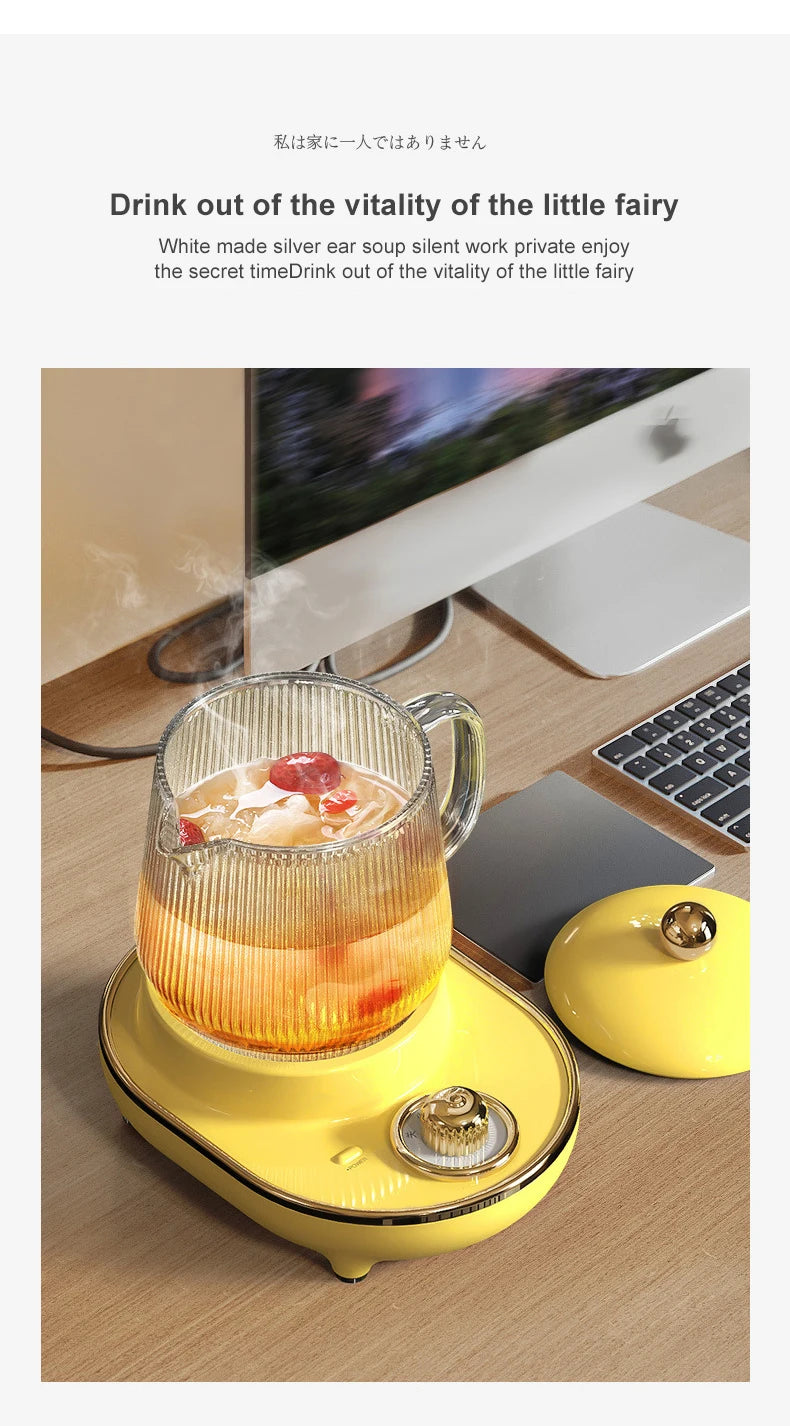 600ml Multifunctional Mini Health Pot Electric Stew Cup Tea Maker Heating Cup Fully  Bird Nest Stew Cup Home Office Gift