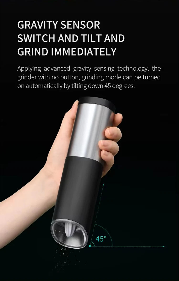 Elevate your kitchen game with this electric automatic salt and pepper grinder set—seasoning made easy and stylish!