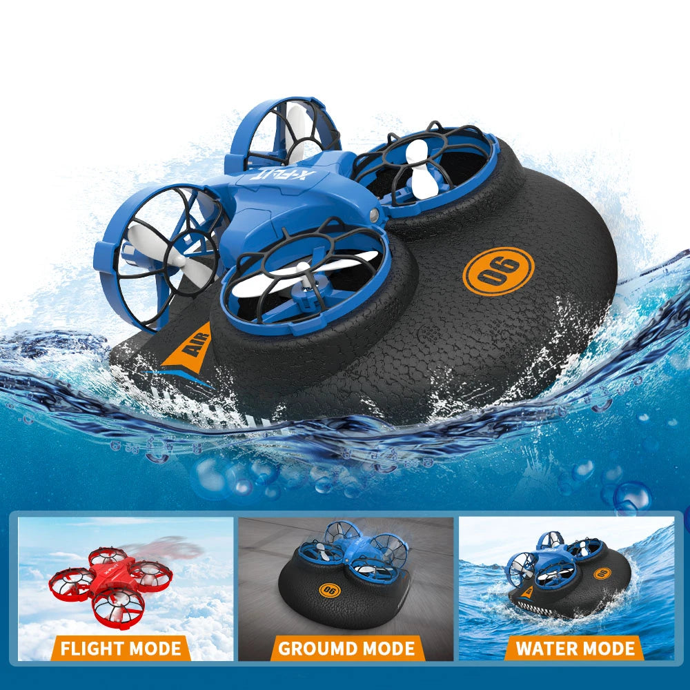2.4G JJRC 4-rotor drone with multiple modes of gameplay, 360 ° rolling sea, land, and air three in one children's toy