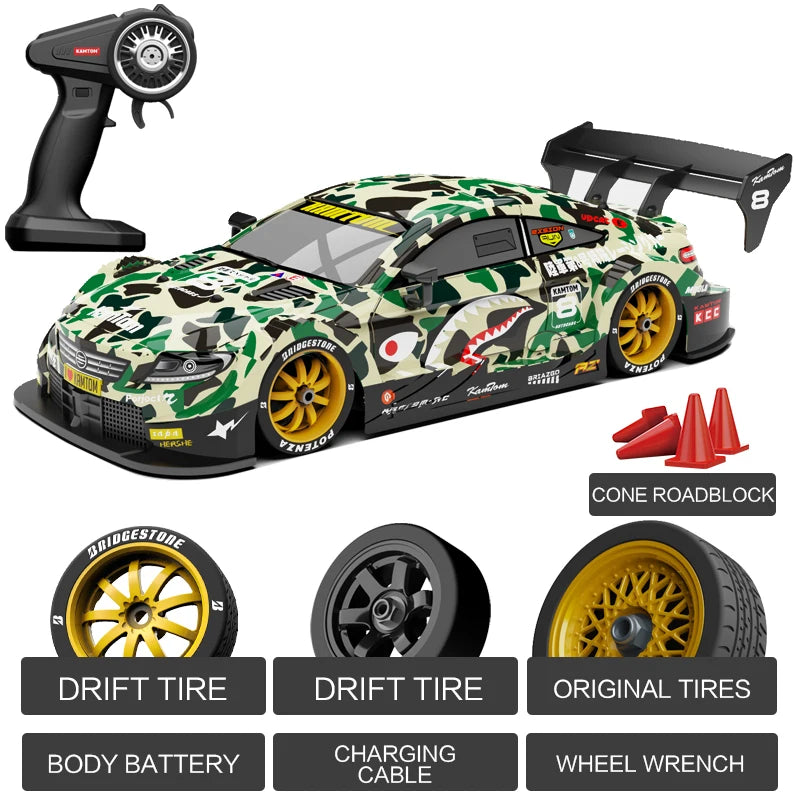 RC 4WD 2.4G Racing Car High Speed Off-Road Remote Control Drift Toys 1:16 with LED Light Race Sports Car for Boys Children Gift