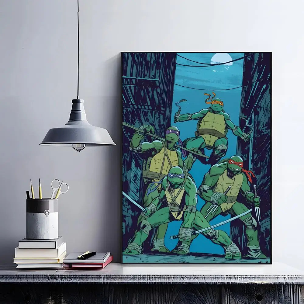 Classic Teenage Mutant Ninja Turtles Poster Posters Retro Kraft Paper Sticker DIY Room Bar Cafe Aesthetic Art Wall