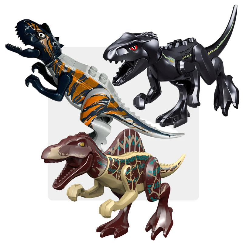 Jurassic Cool Dinosaurs World Triceratops Velociraptor Indominus T-Rex Model Assemble Building Blocks Toys For Children Boy Gift
