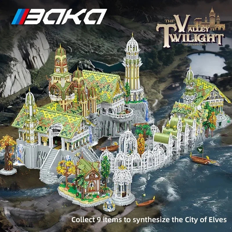 Movie Rings Rivendell Building Blocks MOC City of Elven Architecture Model Brick Assembly Puzzle Toys Children Christmas Gift