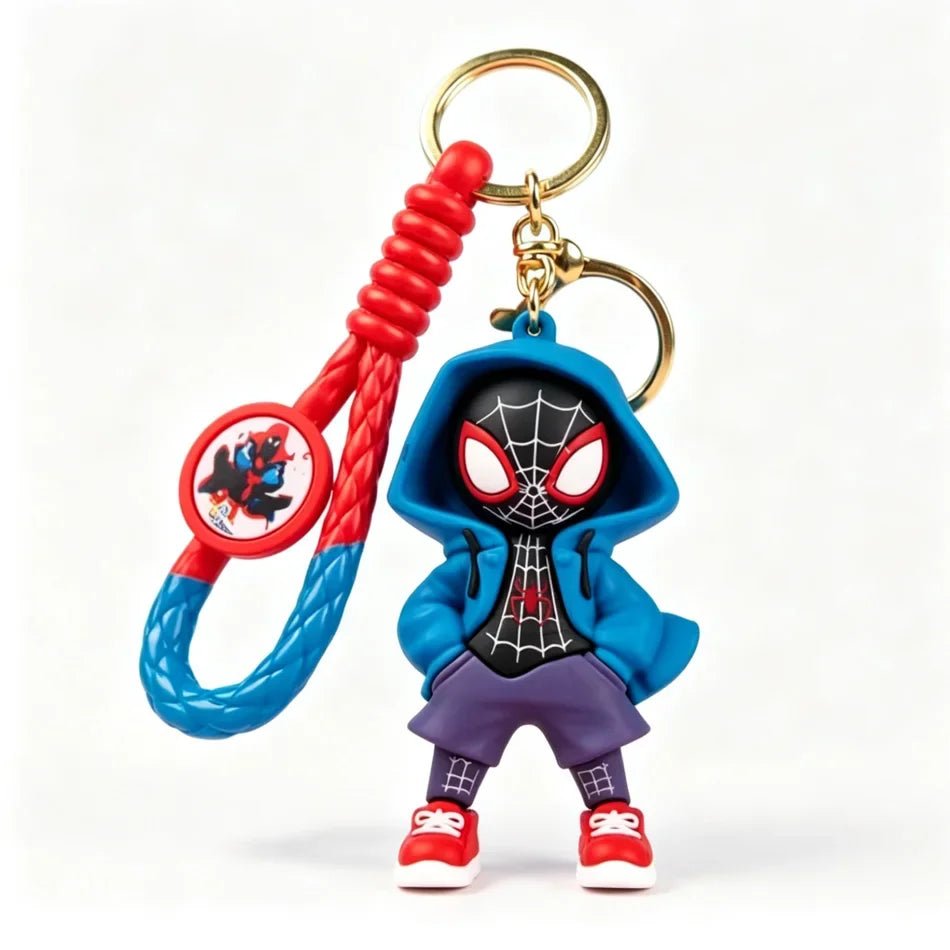 Marvel Spider-Man Silicone Key Ring, Cartoon Character Mini Figurine Keychain, Anime Merch Bag Accessories, Birthday & Holiday P