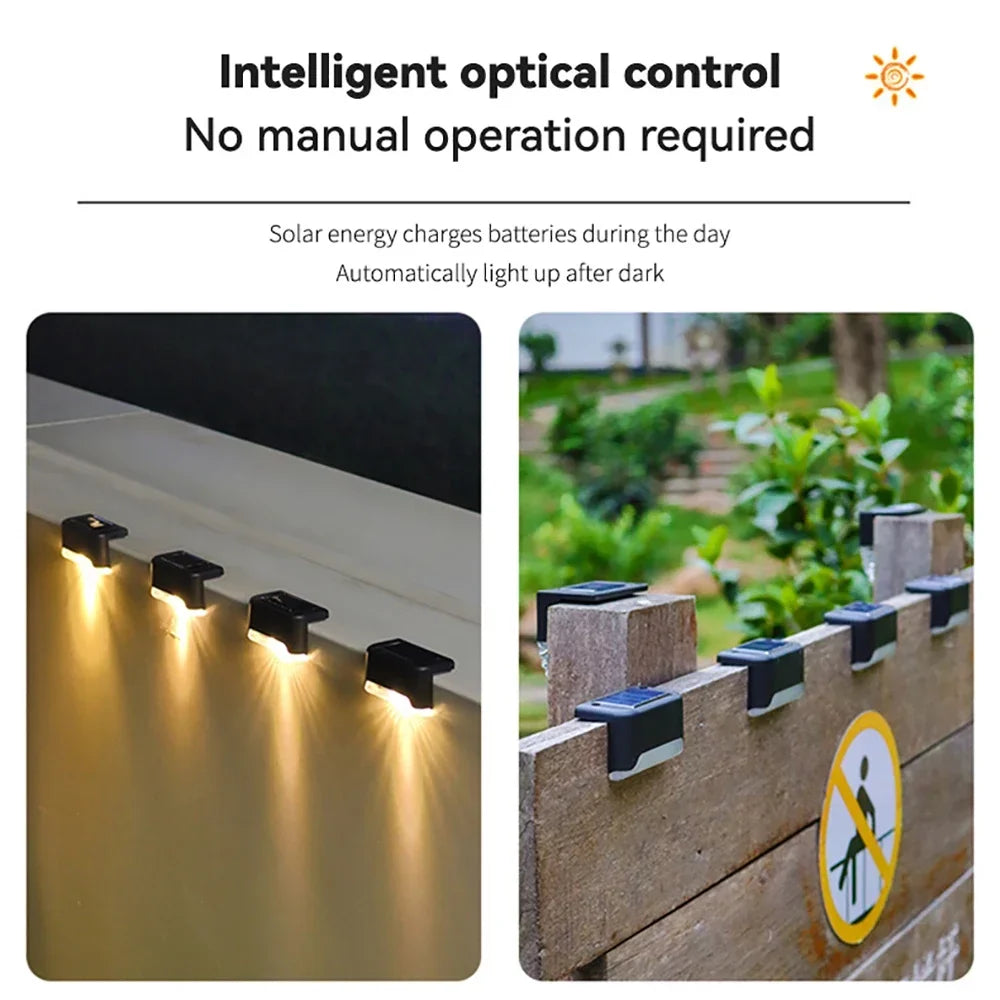 Solar LED Light Outdoor Garden Light Solar Fence Lamp Waterproof Deck Lamp Solar Stair Light Patio Stairs Pathway Garden Decor