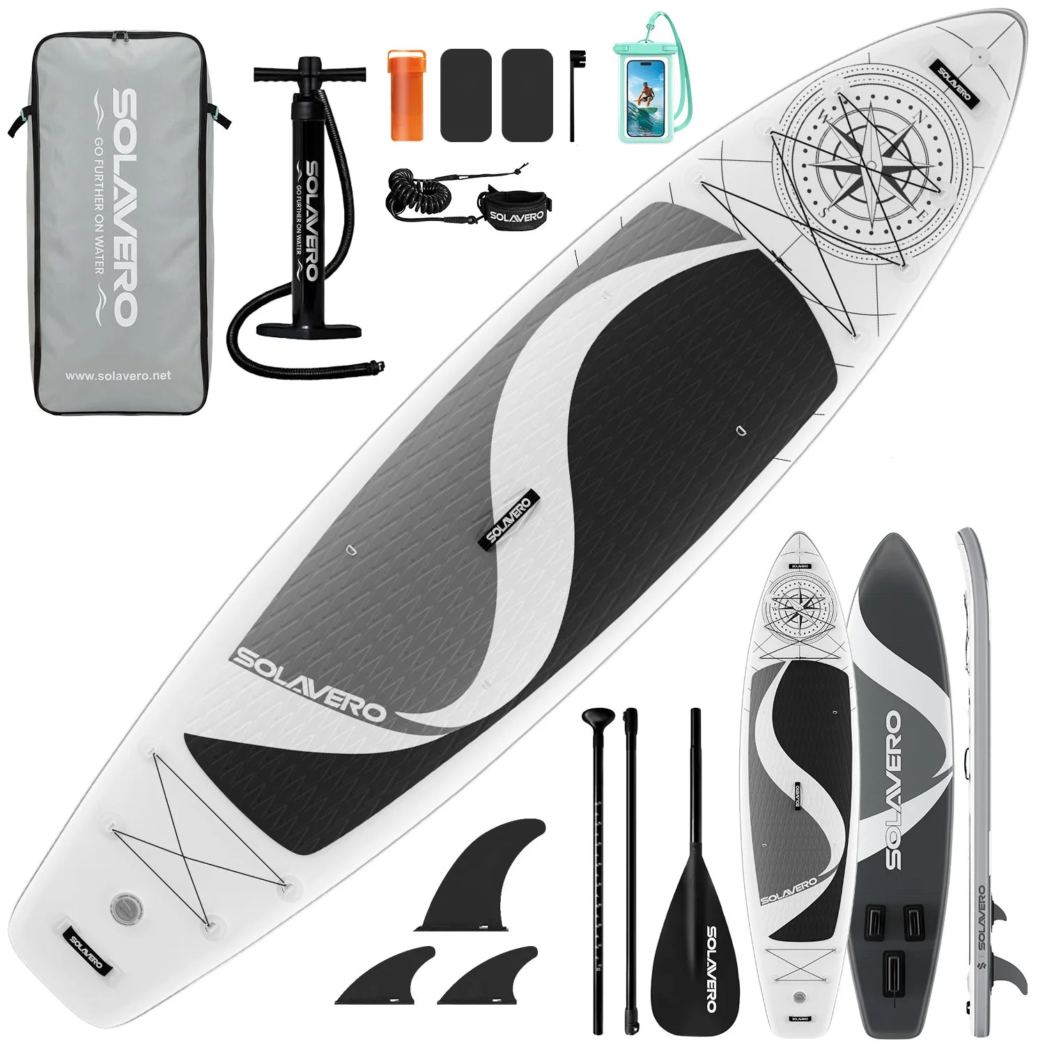 Inflatable SUP Board Complete with A Full Set of SUP Accessories, Featuring Three Removable Tail Fins and A Non-slip Deck for Adults. Available in A Wide Variety of Patterns and Designs,Suitable for A Range of Water Sports.