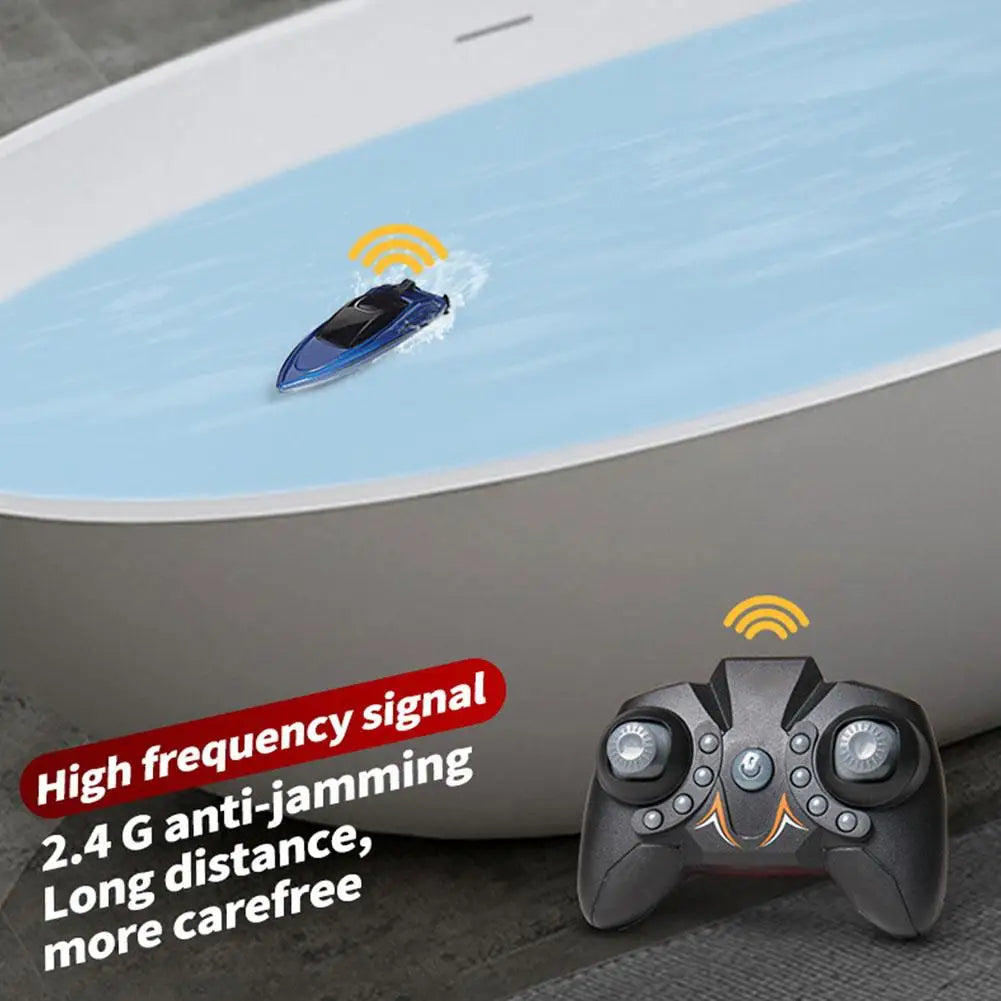 Remote Control LED Light Waterproof Electric Ship 2.4GHz High Speed Boat Mini RC Boat Children Remote Control Ship Toy Gifts