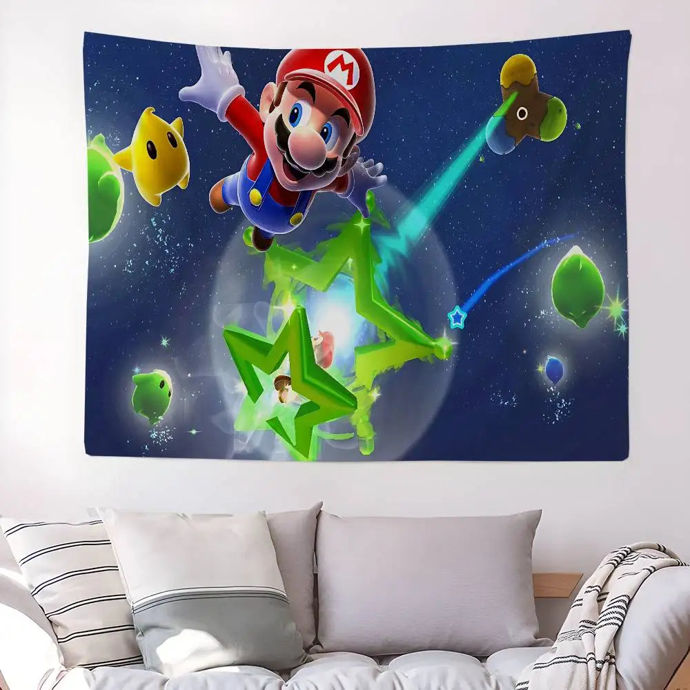 Game M-mario-O cartoon DIY Wall Tapestry for Living Room Home Dorm Decor Wall Art Decor