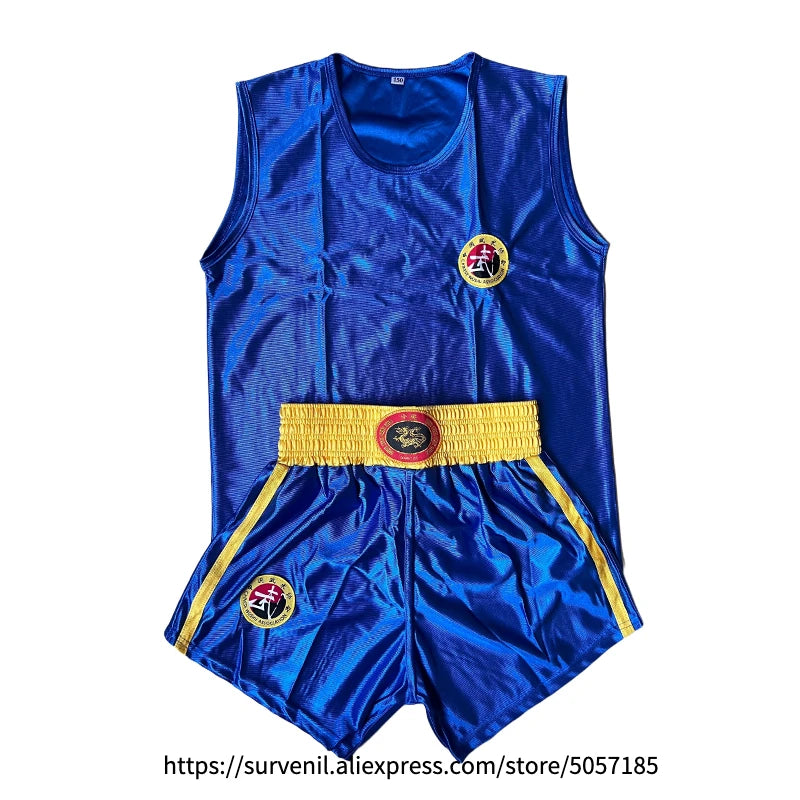 Muay Thai Shorts Quick Dry Boxing Clothes Men Women Kids Sanda Wushu Uniform Gym Martial Arts MMA Suit Boxing Shorts and Vest