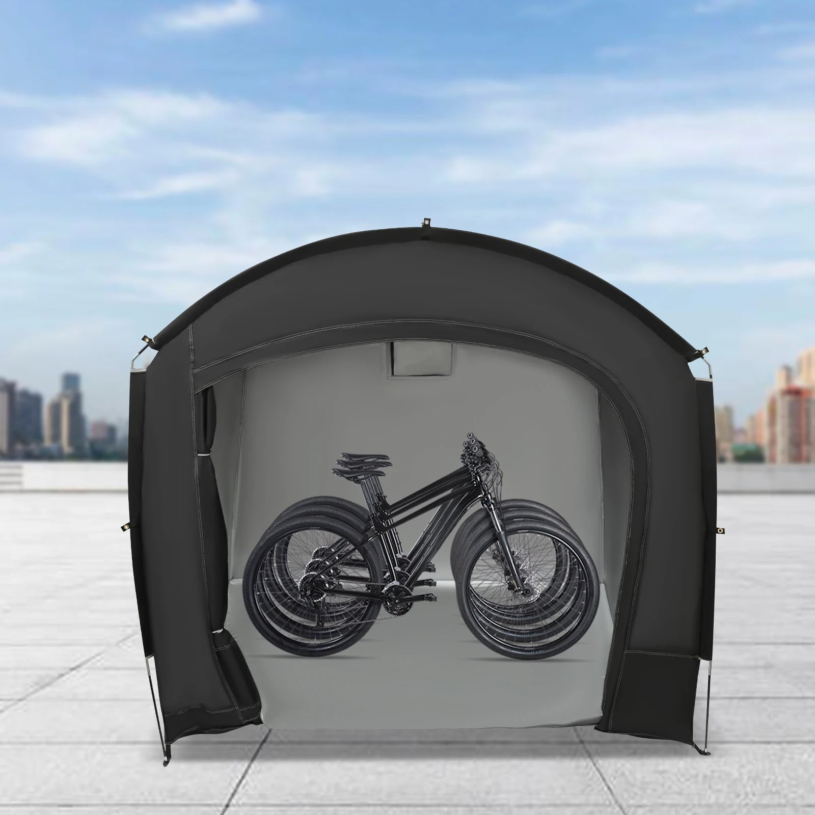 Bike Storage Shed for 1-4 Bikes Portable Waterproof Bicycle Shelter Tent 220x150x185cm 210D Oxford Cloth Foldable Sunshade Cover