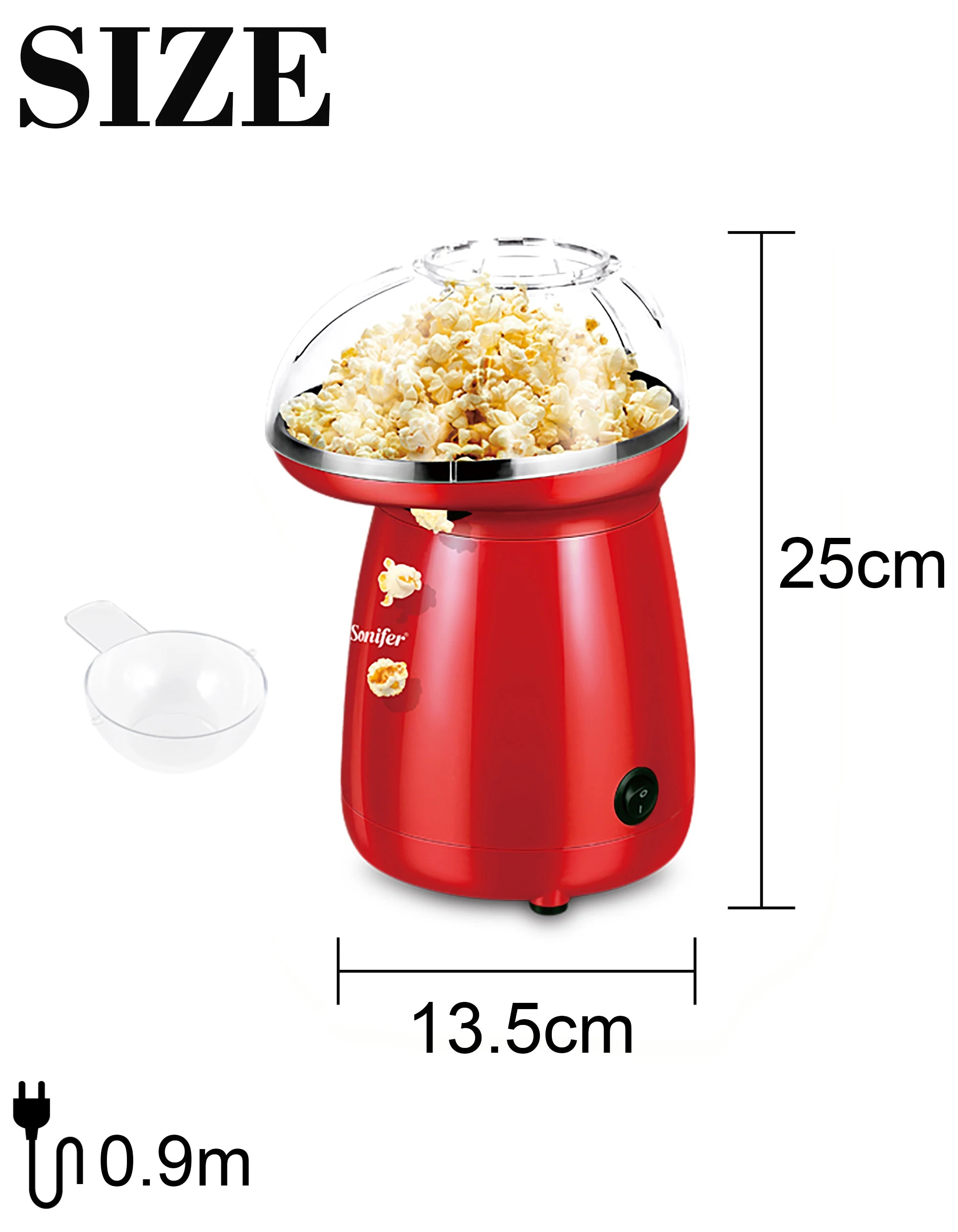 Enjoy healthy and delicious popcorn at home with this hot air oil-free popcorn maker—perfect for a guilt-free snack!