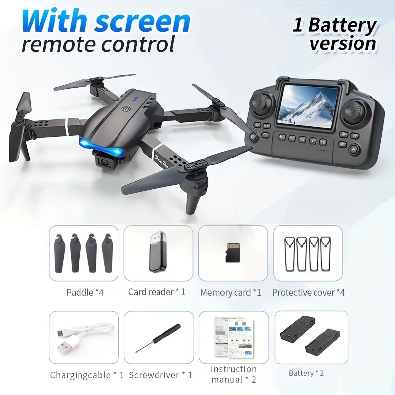 The Upgraded 2026 E99PRO MAX Drone Features Dual 8K Cameras, In-Screen Remote Control, Two Batteries, One-Key Return-to-Home, A Foldable Design, USB Charging, Wi-Fi Connectivity, and Flight Gaming Capabilities. This Drone Is