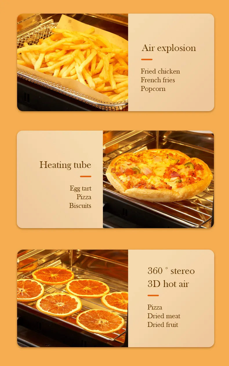 Stainless steel household 10 liter large capacity intelligent electronic digital fryer, oil-free multifunctional touch screen ai