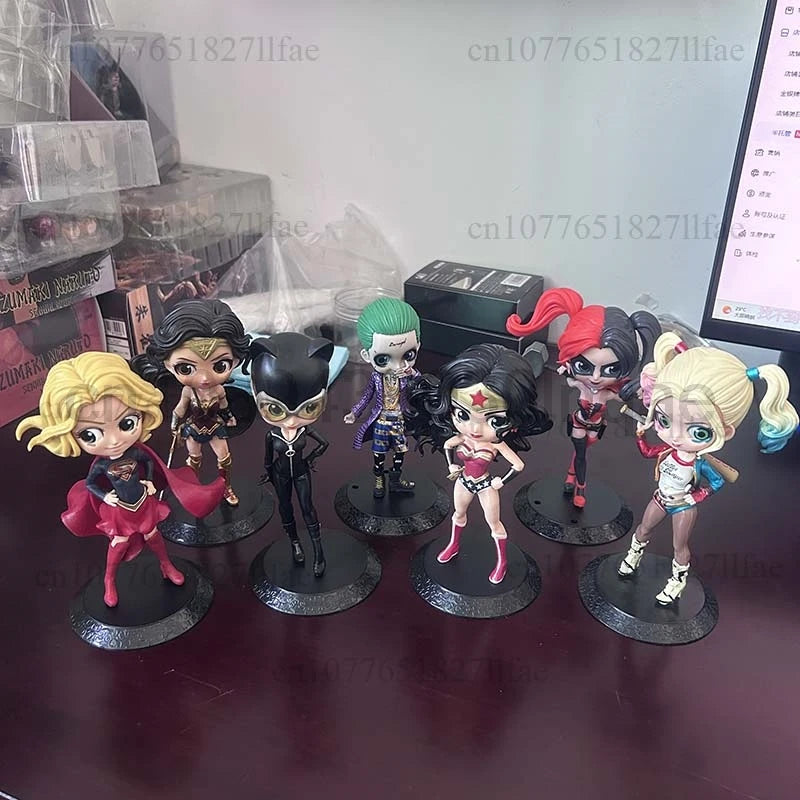 Qposket Harley Quinn Joker Cat Women Wonder Women Action Figure Toys Gift Doll Cake Decoration Birhtday Present For Children