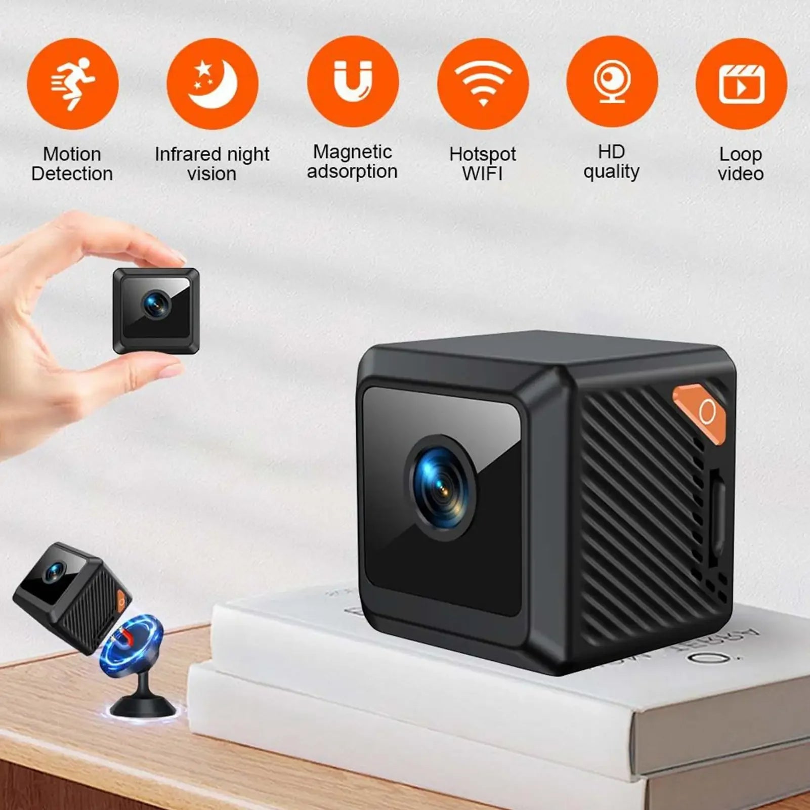 Keep an eye on what matters with this mini wireless 1080P monitor—portable, USB rechargeable, and supports memory card storage. Ideal for bedrooms, gardens, and more!