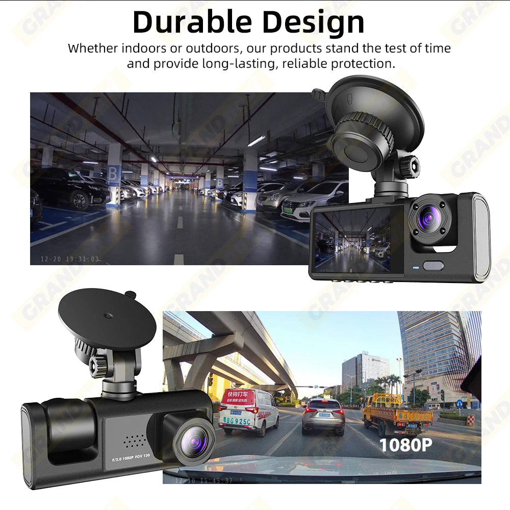 Dash Cam for Cars WIFI APP Car DVR 3 Channel Front Camera Video Recorder Rear View Camera for Vehicle Black Box Car Assecories
