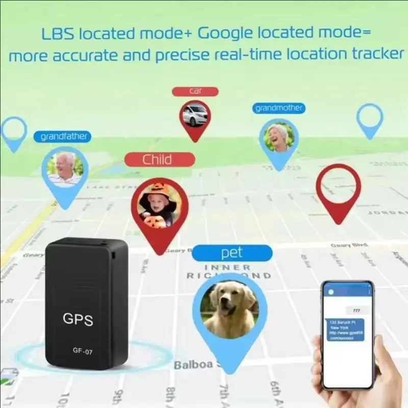 Motorcycle Car GPS Tracker GF07 Mini Tracking Locator Magnetic Vehicle Tracker Locator for Pets, Children, Elderly GPS Positioning APP