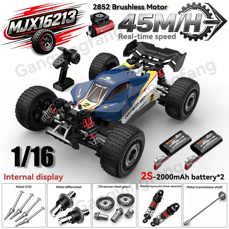 HYPER GO MJX14303 14304 1/14 Scale Brushless RC Car 2.4G Remote Control 45km/h High Speed Off-road 4WD RC Truck Hobby Toy