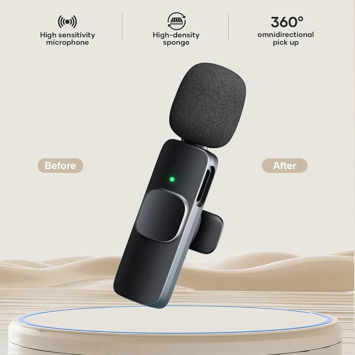 NEW Wireless Lavalier Microphone for Live Streaming/YouTube/TikTok/Facebook Live Noise Reduction Mic For iPhone/Android